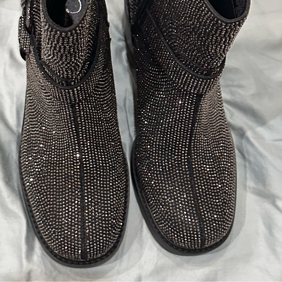 Jessica Simpson Black Sparkle Ankle Booties - Picture 2 of 4